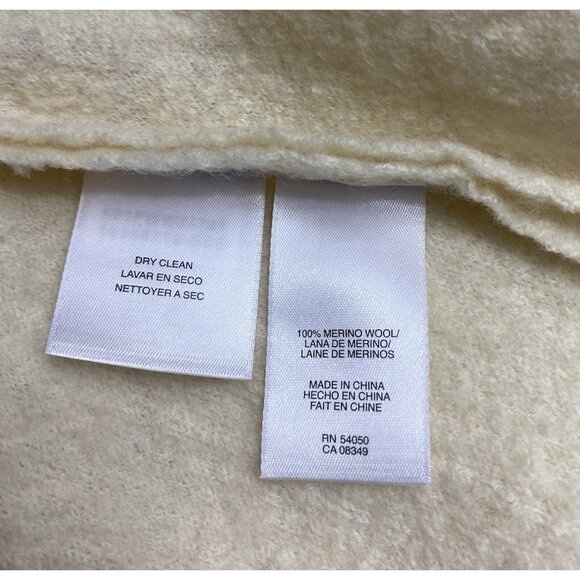 Jones New York Petite Winter White Merino Wool Jacket Sweater Zip Front PL 12P - Picture 5 of 12